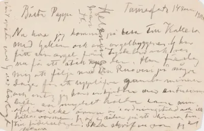 Hugo Simberg’s letter to Niclas Eduard Simberg 14.12.1900