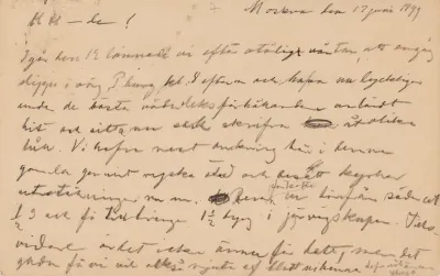 Hugo Simberg’s letter to Niclas Eduard Simberg 17.6.1899