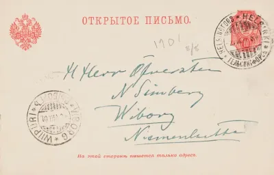 Hugo Simberg’s letter to Niclas Eduard Simberg 2.8.1901