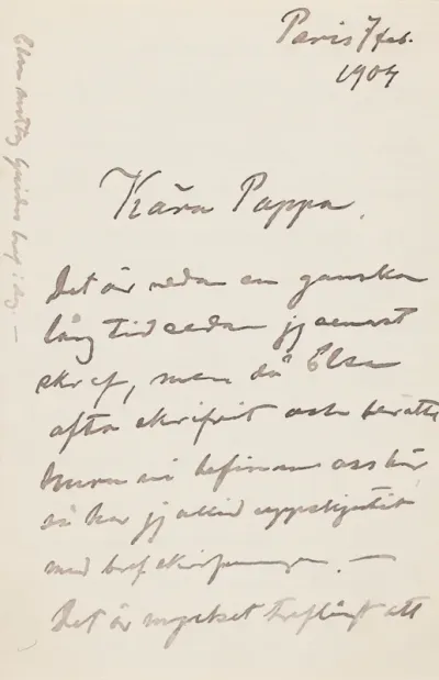 Hugo Simberg’s letter to Niclas Eduard Simberg 7.2.1904