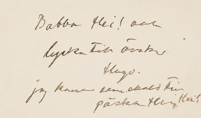 Hugo Simberg’s letter to Niclas Eduard Simberg