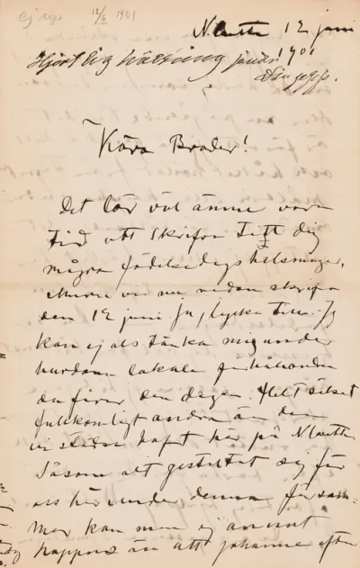 Hugo Simberg’s letter to Paul Simberg 12.6.1901