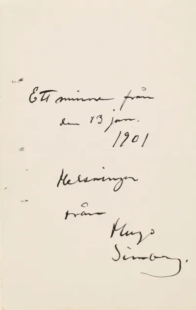 Hugo Simberg’s letter to Paul Simberg 13.1.1901