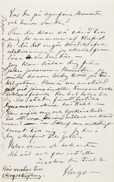 Hugo Simberg’s letter to Paul Simberg 20.10.1896