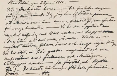 Hugo Simberg’s letter to Paul Simberg 22.6.1916