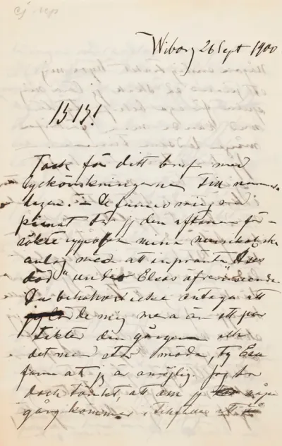 Hugo Simberg’s letter to Paul Simberg 26.9.1900