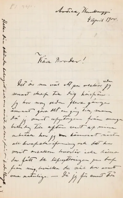 Hugo Simberg’s letter to Paul Simberg 4.4.1900