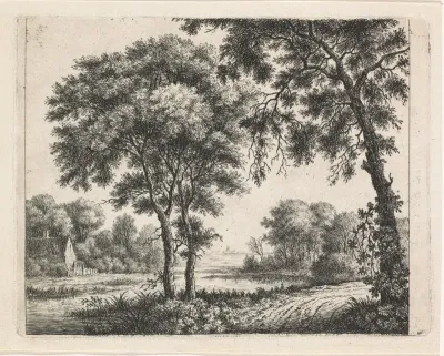 Huis aan de oever van een rivier