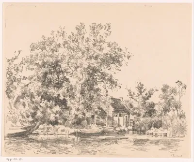 Huis aan het water omringd door bomen