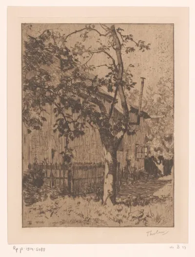 Huis achter een fruitboom