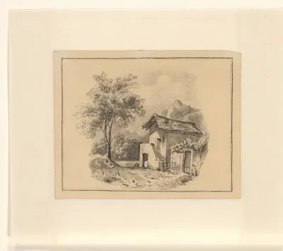 Huis in een berglandschap