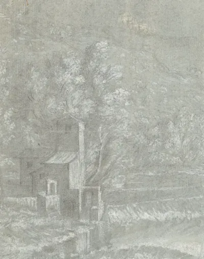 Huis in een berglandschap