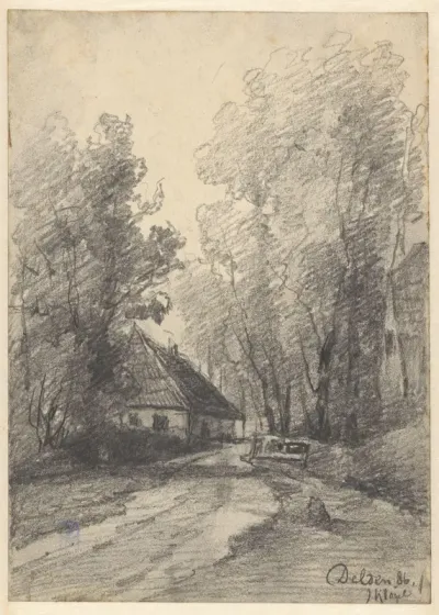 Huis langs een weg te Delden