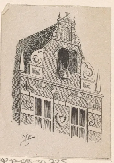 Huis met beddengoed uit het venster hangend