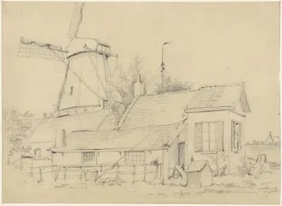 Huis met een windmolen