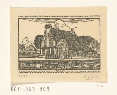 Huis met houten gevel aan een vaart in Edam