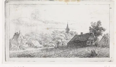 Huis op een veld bij een dorp