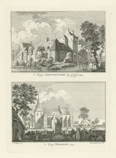 Huis Schmithausen en het dorp Warbeyen, 1744-1745