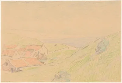 Huisjes te Zoutelande, met uitzicht op duinen en zee