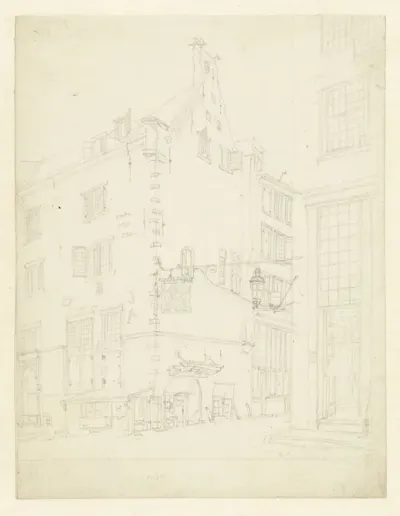 Huizen aan de Molensteeg (te Amsterdam?)