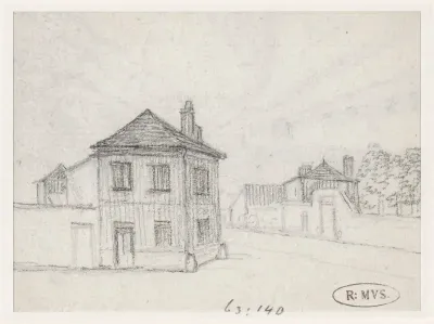Huizen aan de rand van de stad