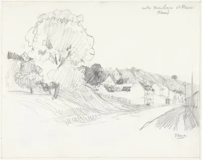 Huizen aan de weg tussen Meulan en Vaux