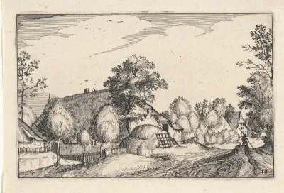 Huizen aan een landweg