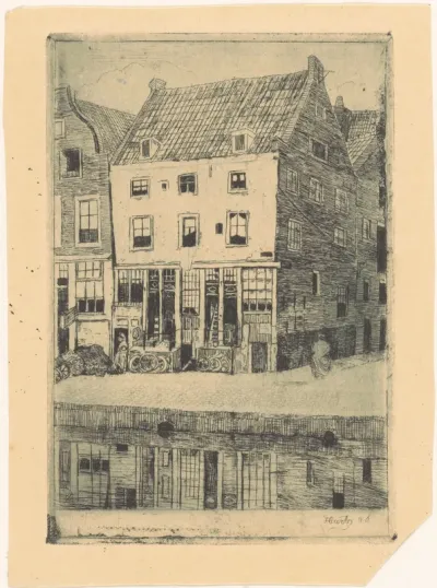 Huizen aan een stadsgracht