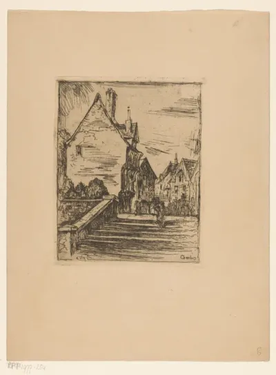 Huizen aan een straat in Chartres