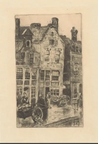 Huizen aan het Achterklooster in Rotterdam