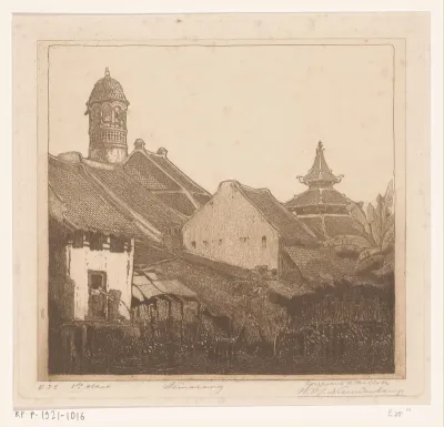 Huizen aan het water in Semarang