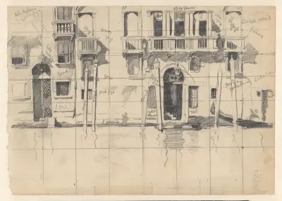 Huizen aan het water te Venetië