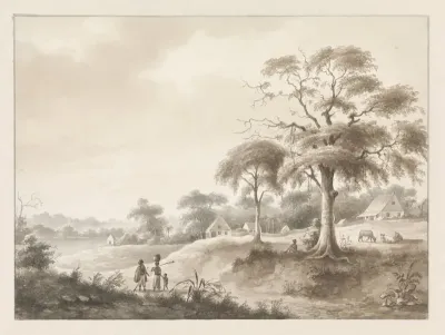 Huizen bij een rivier