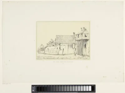 Huizen bij een stadsmuur in Dordrecht