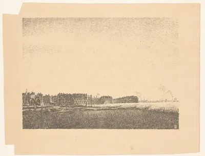 Huizen in aanbouw aan de rand van een stad