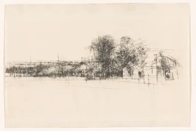 Huizen in een landschap