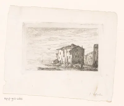 Huizen langs de kust
