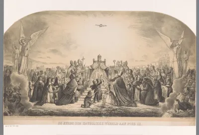 Hulde door de katholieken aan Paus Pius IX