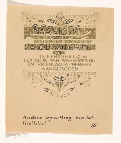 Huldeblijk aan Jacob van Geuns