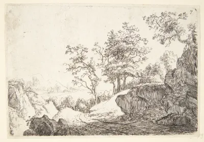 Hulvej i et klippelandskab