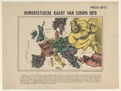 Humoristische kaart van Europa 1870