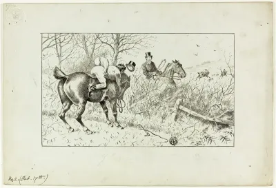 Hunting Scene: Horse and Thrown Rider