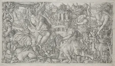 Huntsman Presenting a Gift to a King