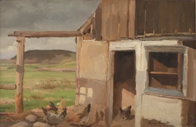 Hus med hønsegård