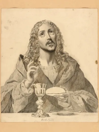 Hüssener, Auguste: Christus das Brot brechend (nach Carlo Dolci)