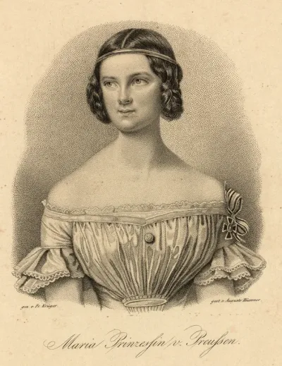 Hüssener, Auguste: Porträt Marie, Prinzessin von Preußen, verehel. Königin von Bayern