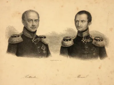 Hüssener, Auguste: Porträts Karl von Prittwitz und Eduard von Bonin (Andruckbogen)