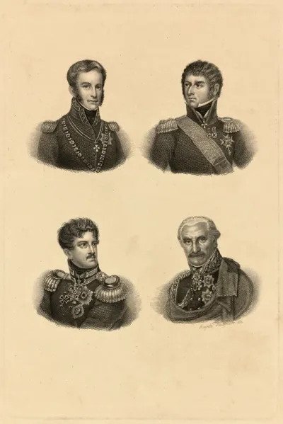 Hüssener, Auguste: Vier Porträts von Befehlshabern der Napoleonischen Kriege