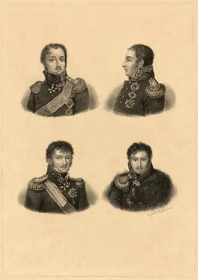 Hüssener, Auguste: Vier Porträts von Befehlshabern der russischen Armee während der Napoleonischen Kriege