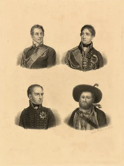 Hüssener, Auguste: Vier Porträts von Befehlshabern und Helden der Napoleonischen Kriege